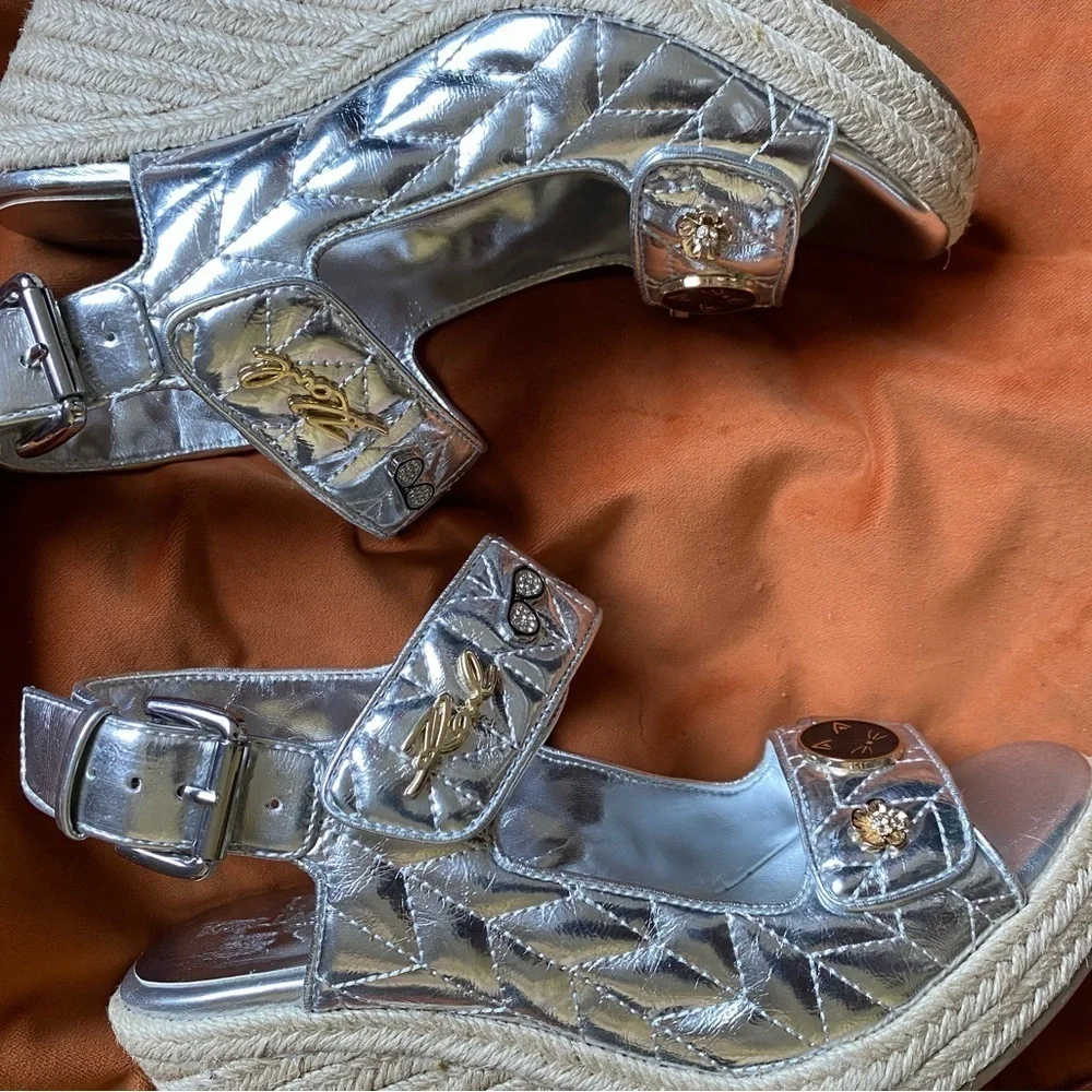 KARL LAGERFELD SILVER ESPADRILLES